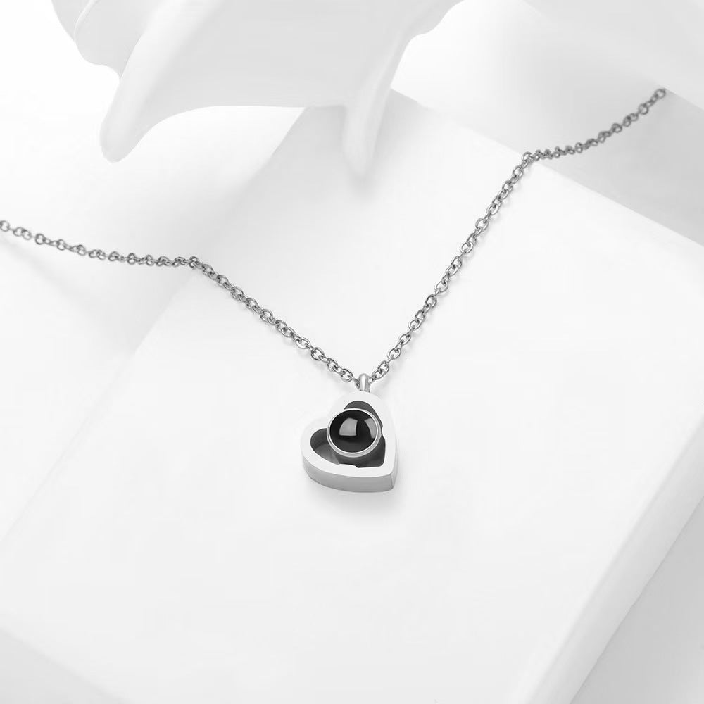 Photo Projection Heart Necklace