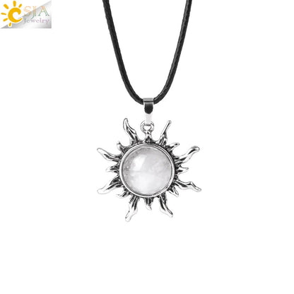 Vintage Amethyst Sunflower Pendant