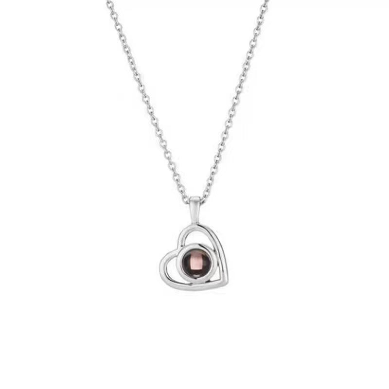Photo projection pendant necklace