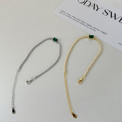 Pulsera de tenis de lujo con circonita esmeralda