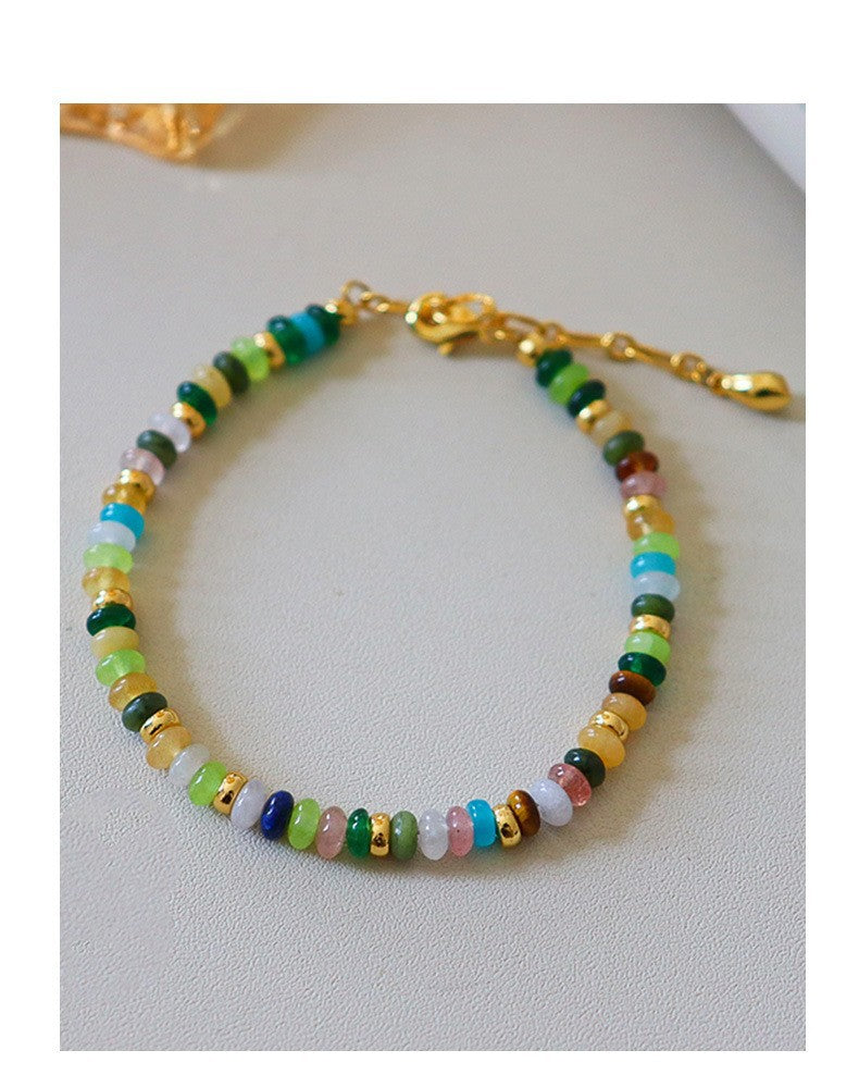 High-end exquisite vintage colorful abacus bead necklace
