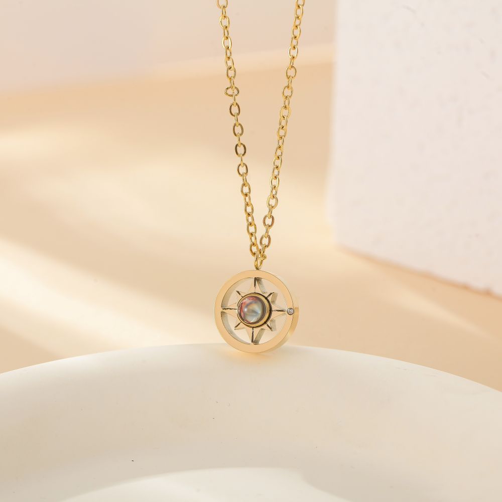 Photo projection letter necklace