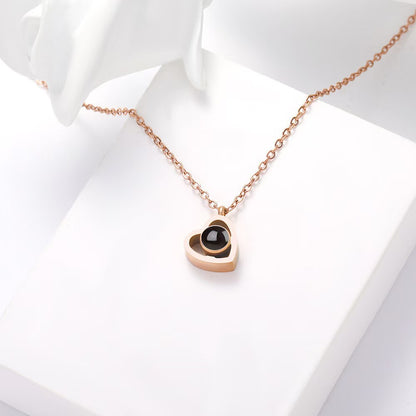 Photo Projection Heart Necklace