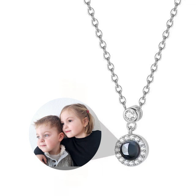Photo projection pendant necklace
