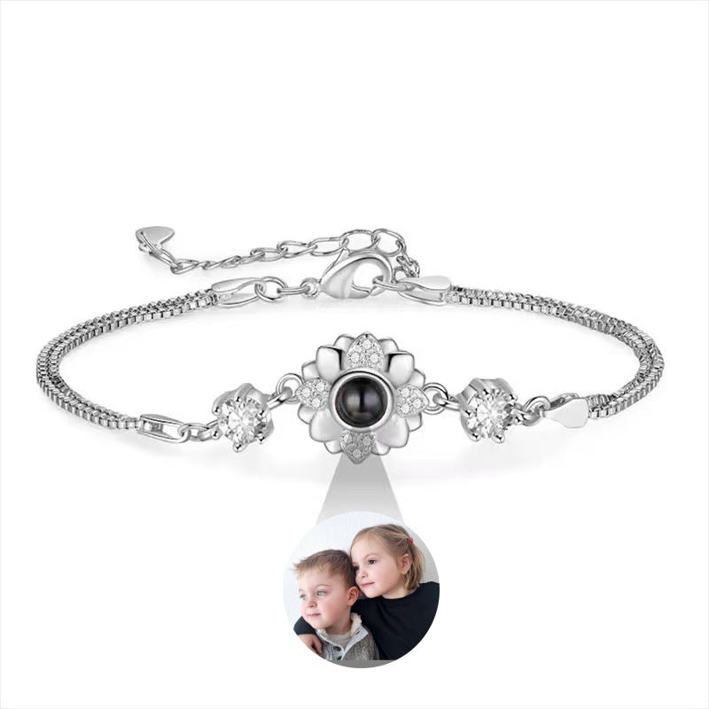 Pulsera con proyección de fotos de girasol 