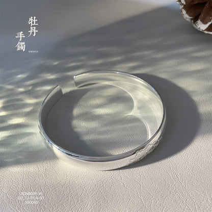 China Patterned solid sterling silver bracelet