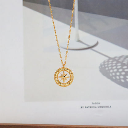 Fashionable and popular personality retro eight-pointed star necklace