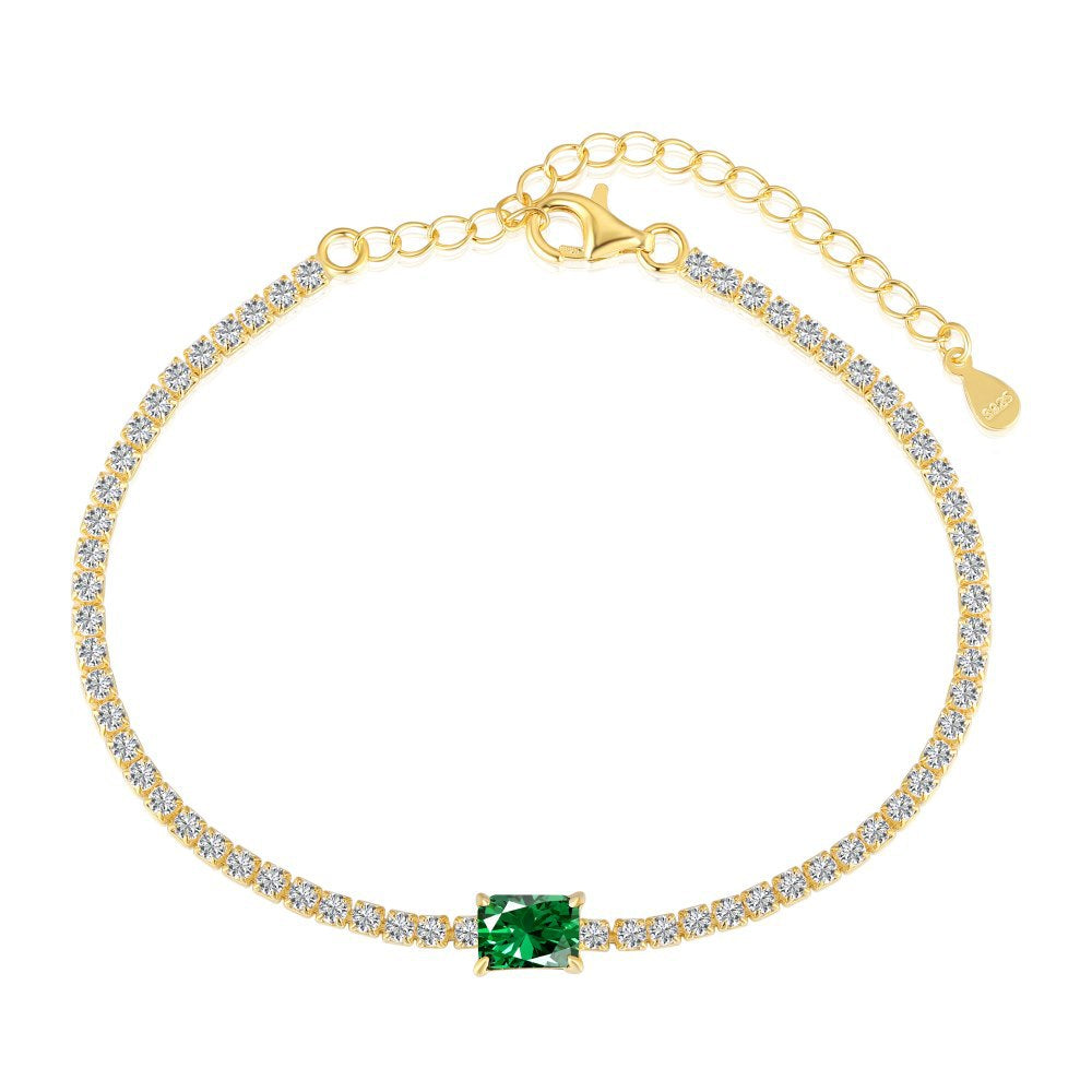 Pulsera de tenis de lujo con circonita esmeralda