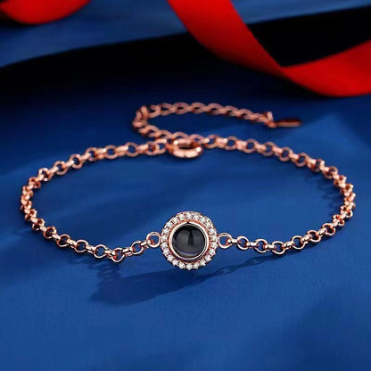 Photo projection round bezel fashion jewelry