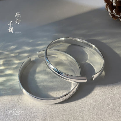 China Patterned solid sterling silver bracelet