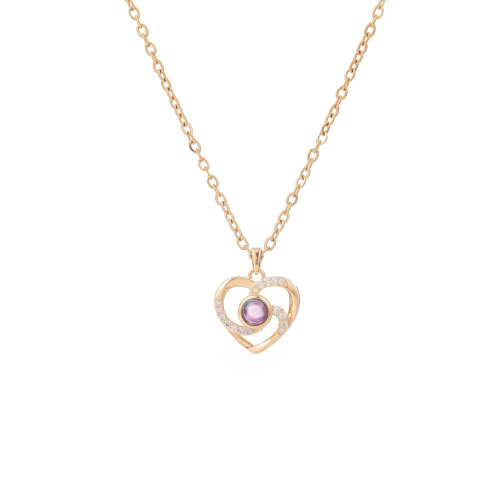 Photo Projection Heart Necklace