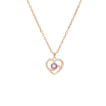 Photo Projection Heart Necklace