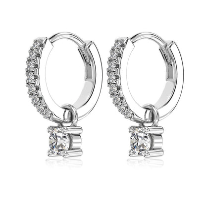 Pendientes redondos de circonita con personalidad de moda