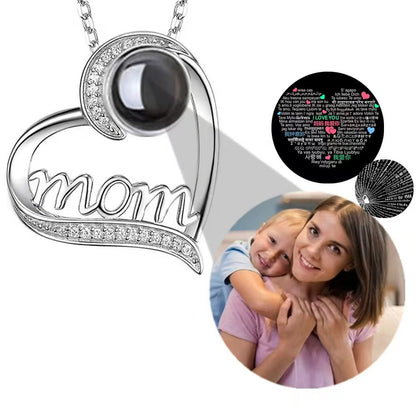 Photo projection pendant necklace