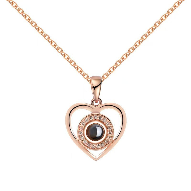 Photo Projection Heart Necklace