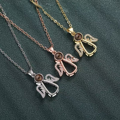 Photo Projection Angel Wings Necklace