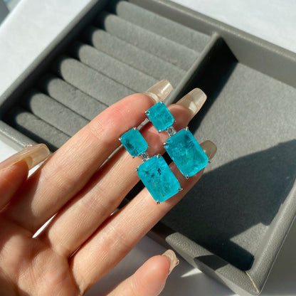 Pendientes azul claro de alta gama