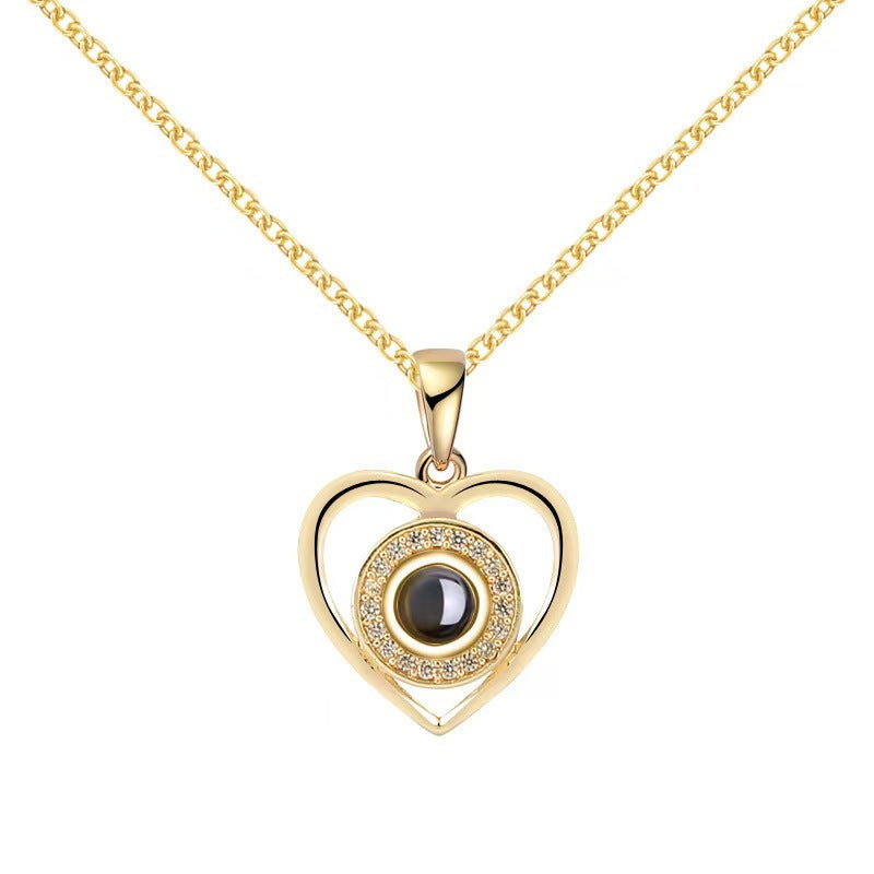 Photo Projection Heart Necklace