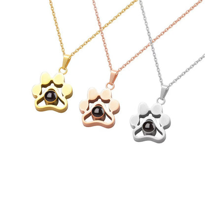 Photo projection pendant necklace