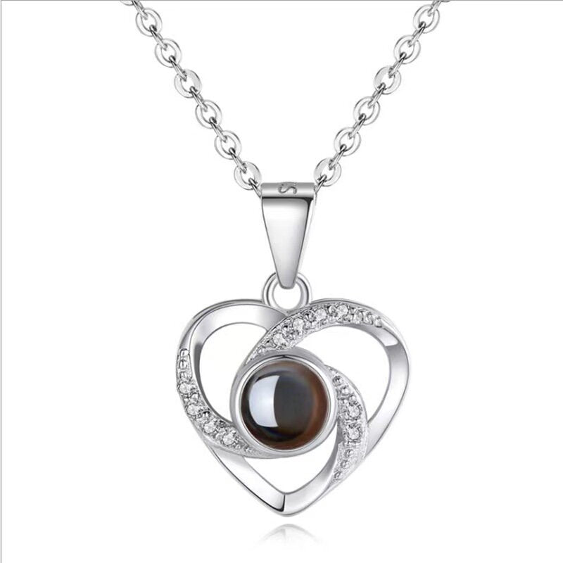 Photo projection pendant necklace