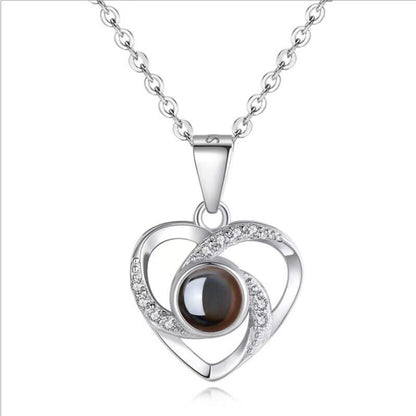Photo projection pendant necklace