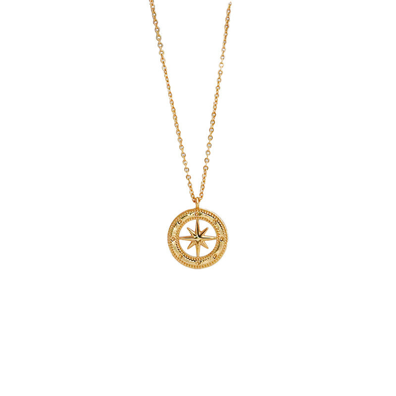 Fashionable and popular personality retro eight-pointed star necklace