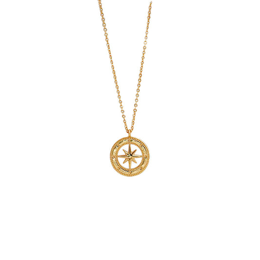 Fashionable and popular personality retro eight-pointed star necklace