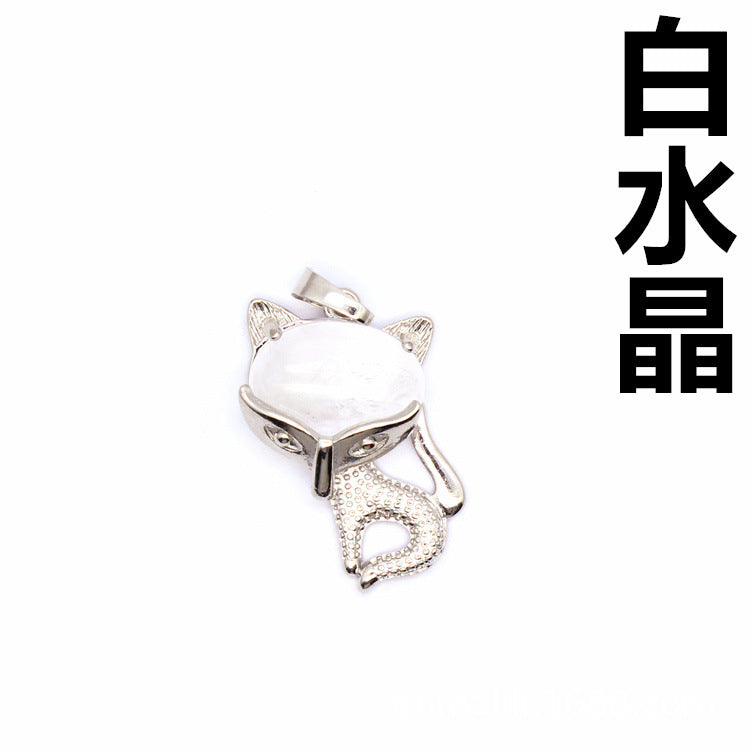 Ancient style little fox crystal pendant