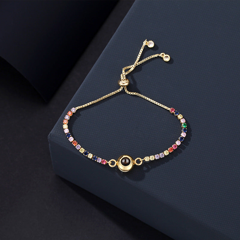 Photo Projection Colored Moissanite Bracelet