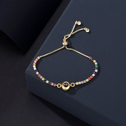 Photo Projection Colored Moissanite Bracelet