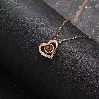 Photo Projection Heart Necklace