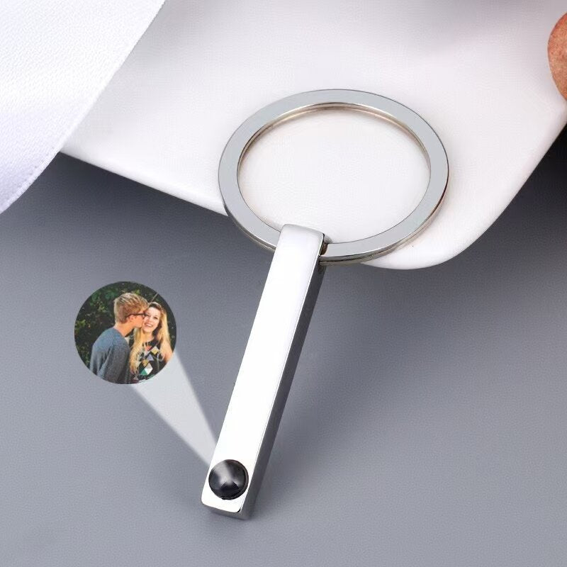 Photo Projection Cube Column Pendant Necklace
