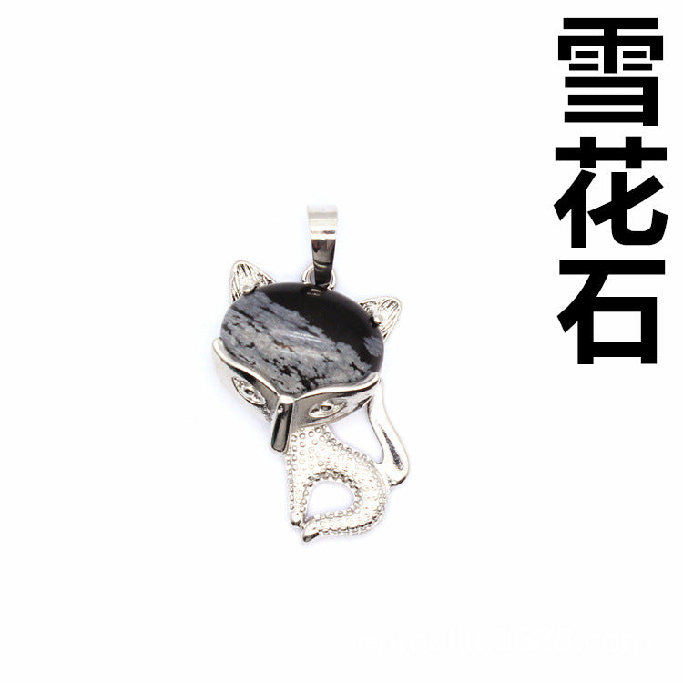 Ancient style little fox crystal pendant
