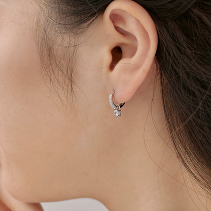 Pendientes redondos de circonita con personalidad de moda