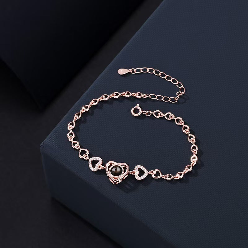Pulsera de proyección de fotos en forma de corazón 