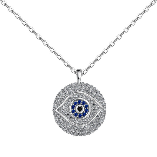 Collar de ojo de diablo redondo con personalidad simple y elegante
