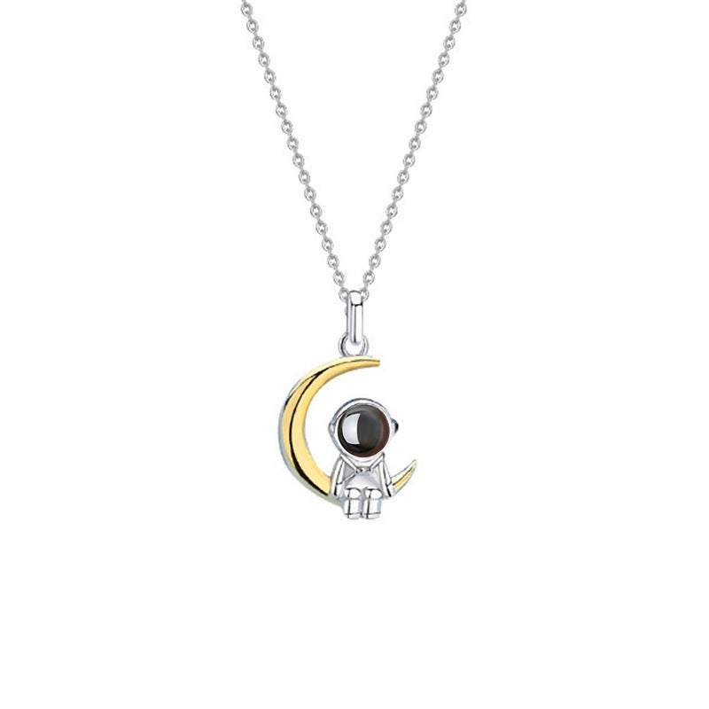 Collar de pareja de astronautas con proyección de fotos 