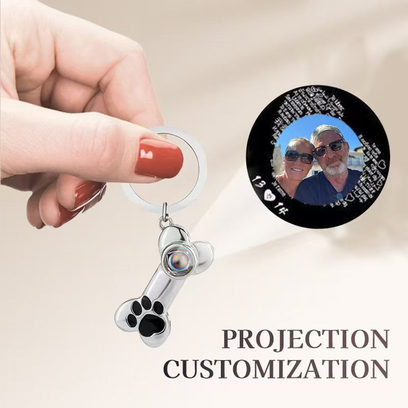 Photo projection cute pet mark necklace