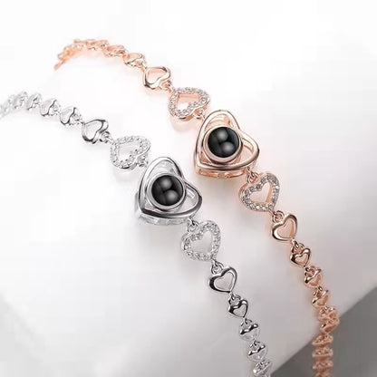 Pulsera de proyección de fotos en forma de corazón 