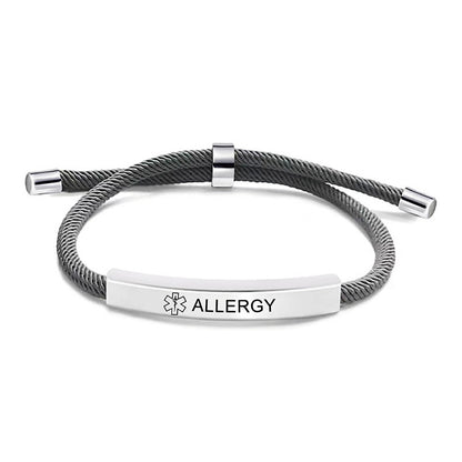 Pulsera recordatoria con logotipo médico grabado con láser