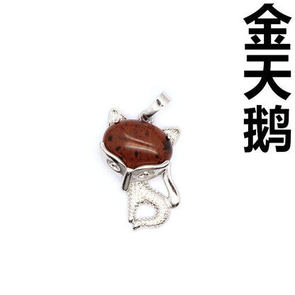 Ancient style little fox crystal pendant