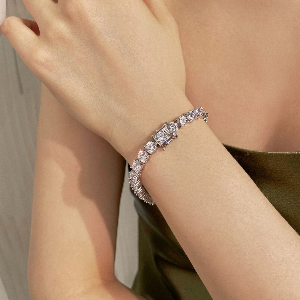 Pulsera de circonitas de hilera completa