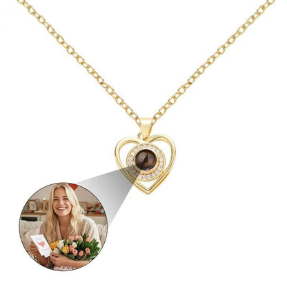 Photo Projection Heart Necklace