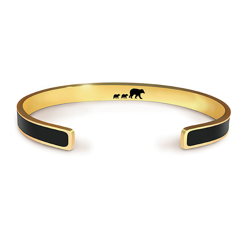 Laser Engraved Oil-Dripping Gold Bracelet