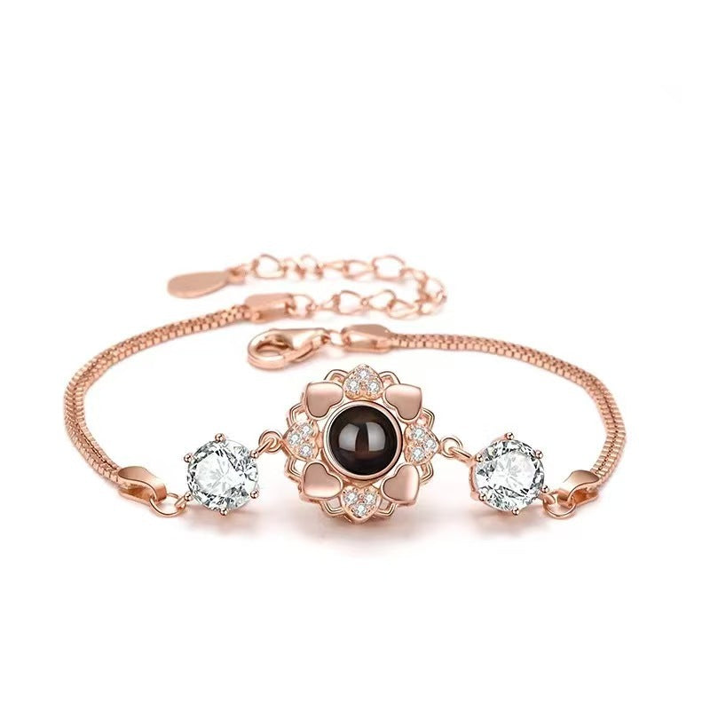 Pulsera con proyección de fotos de girasol 