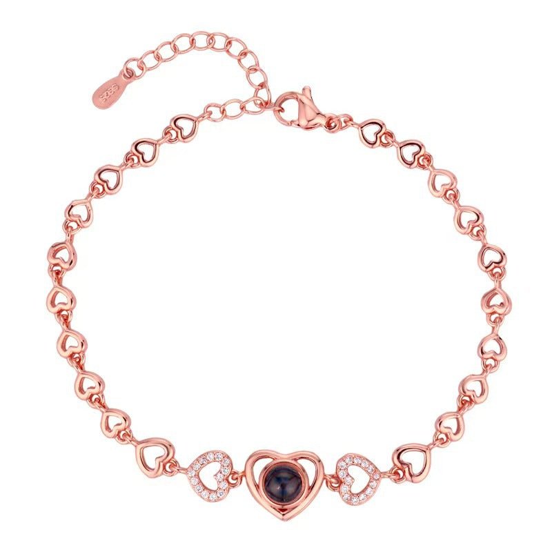 Pulsera de proyección de fotos en forma de corazón 