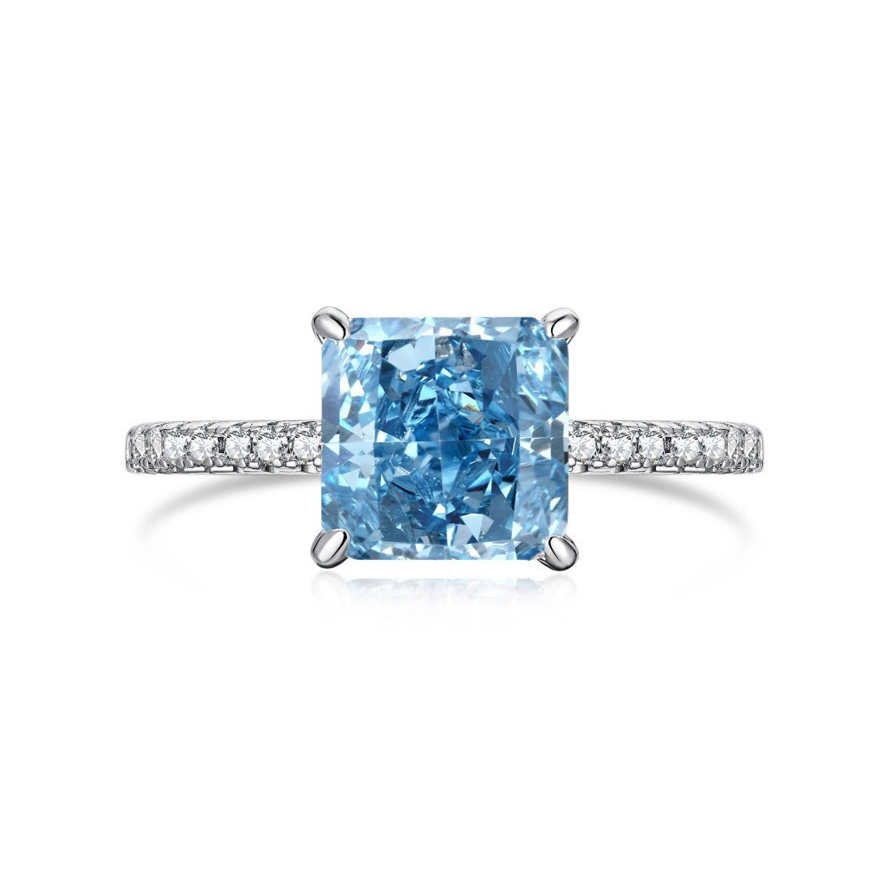 Anillo de circonita con corte de flor de hielo clásico y moderno