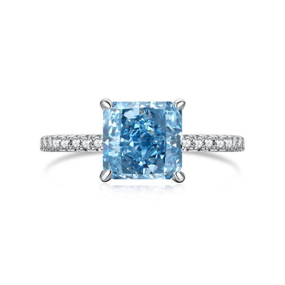 Anillo de circonita con corte de flor de hielo clásico y moderno