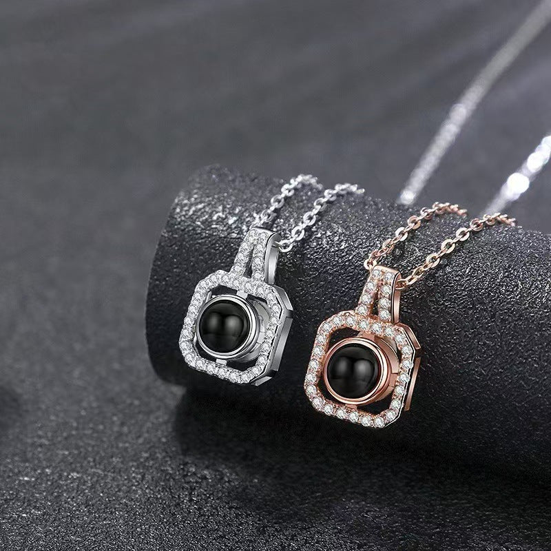Photo projection square you necklace