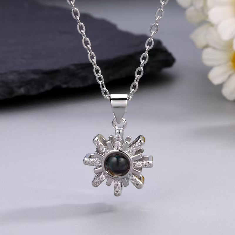 Photo Projection Snowflake Necklace